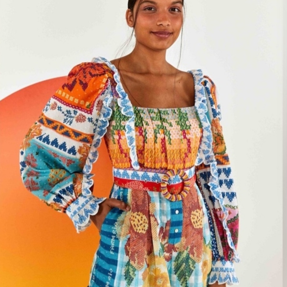 Farm RIO Colorful Patchwork Romper